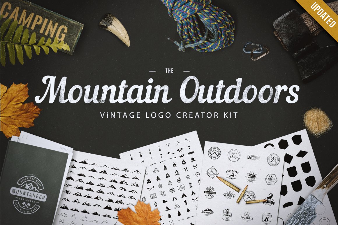关于山主题的logo模板 Mountain Outdoor