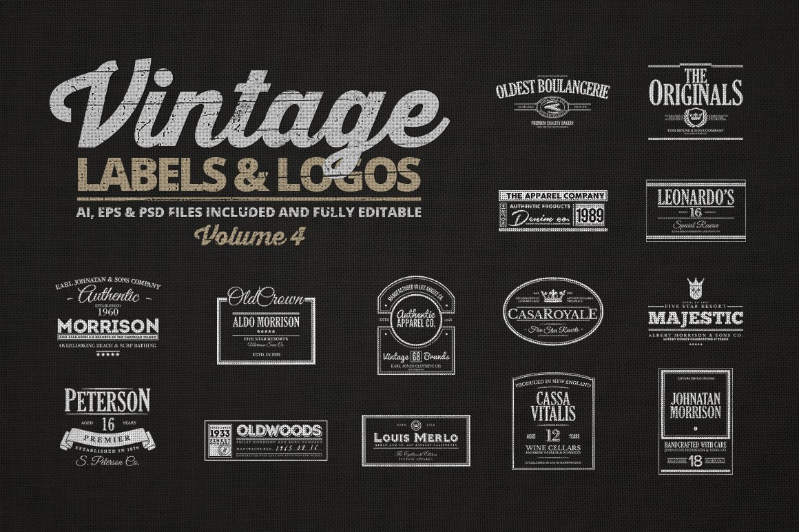经典的标签与LOGO合集4 Vintage Labels L