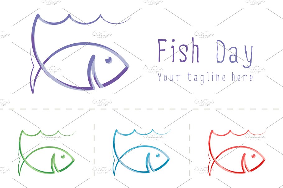 愚人节LOGO模板 Fish Day Logo #66106