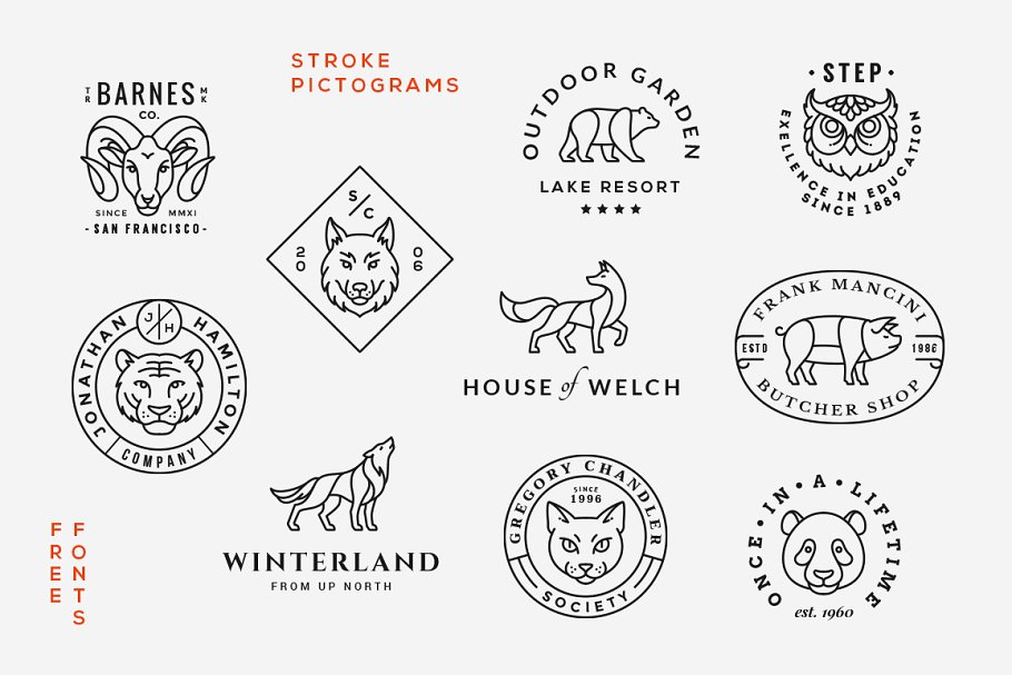 动物品牌LOGO设计模板 Animal LogoBadge