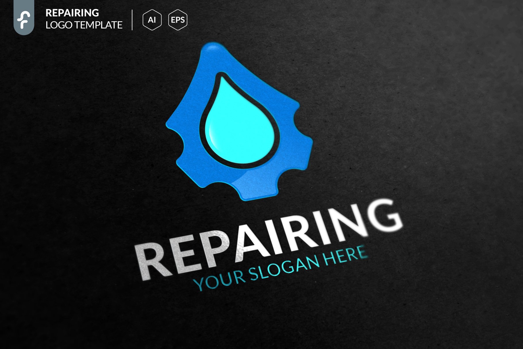 水滴维修相关的LOGO模板 Drop Repair Logo