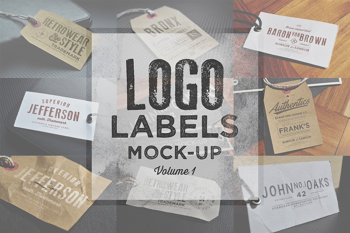 服装吊牌LOGO样式设计展示效果 Logo Labels M