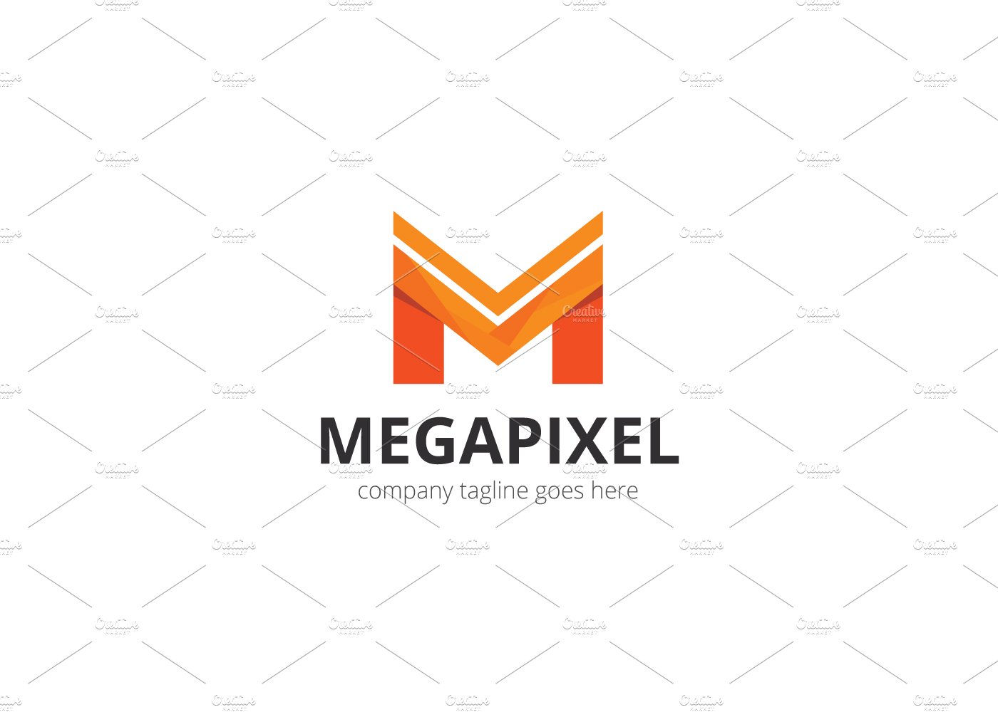 像素字母M的LOGO主题模板 Megapixel Lette
