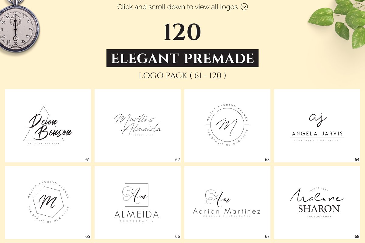 预先准备的LOGO设计预备图形素材包Elegant Prem