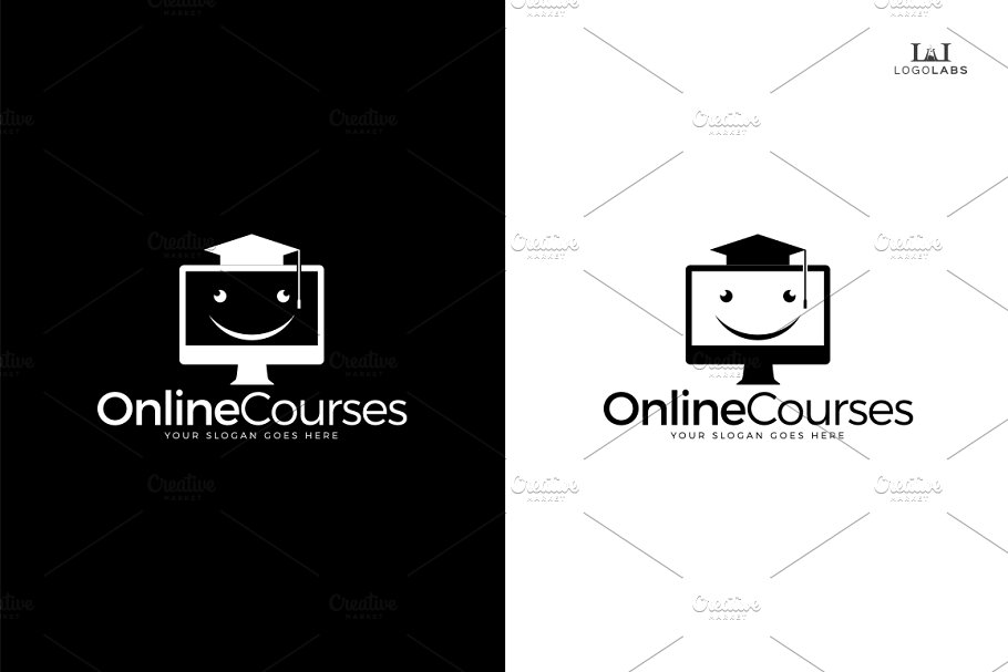 在线培训相关的LOGO模板 Online Courses L