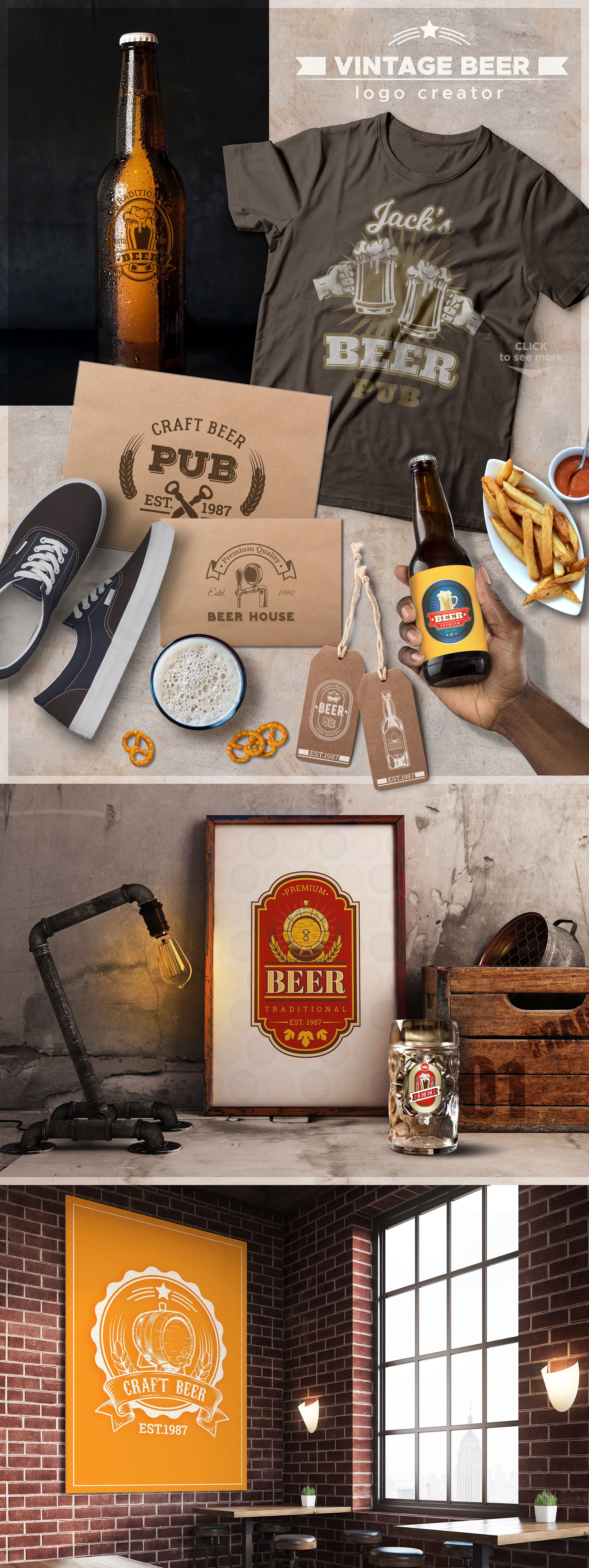 工艺啤酒设计套件Logo创建者Craft Beer Desi
