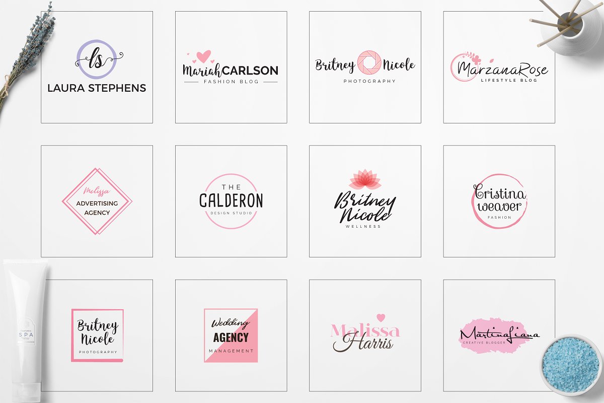 140款女性品牌标识大合集Feminine Branding