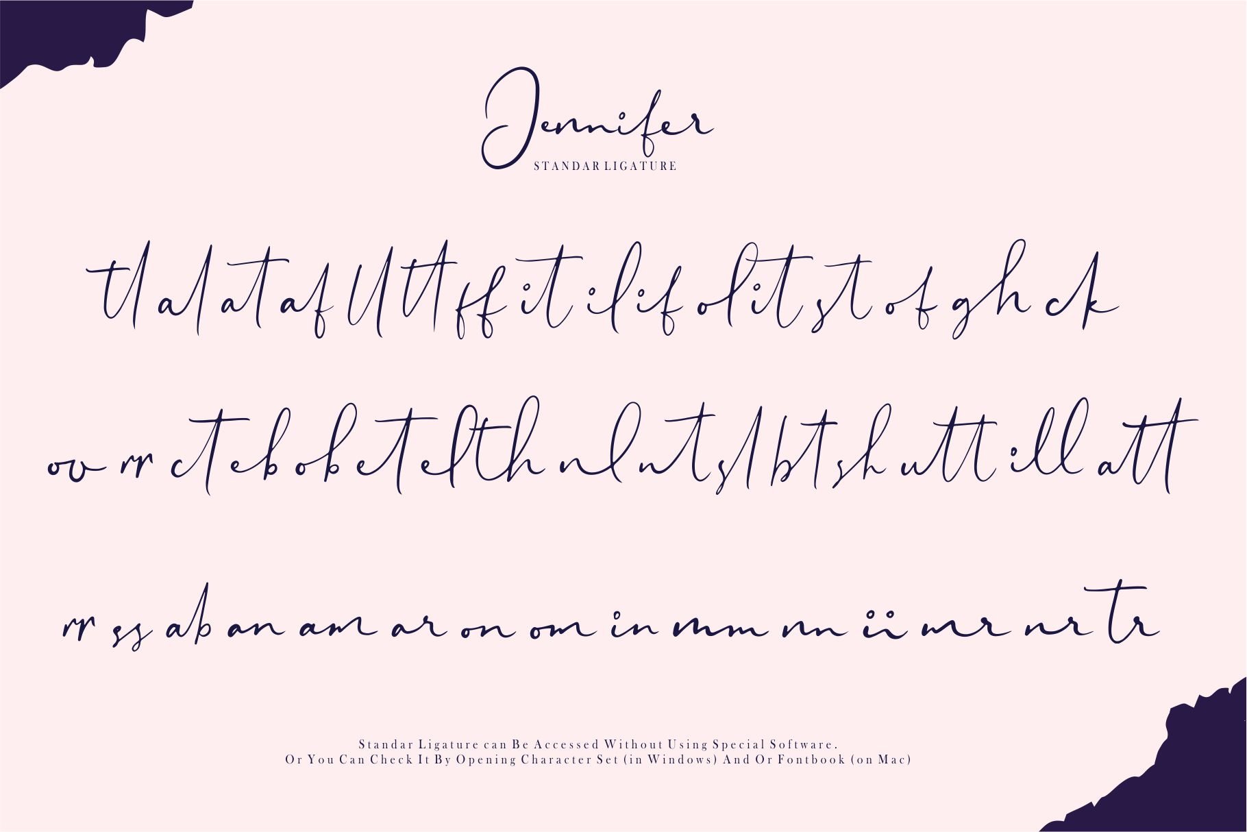手写英文签名现代字体 Jennifer Signature