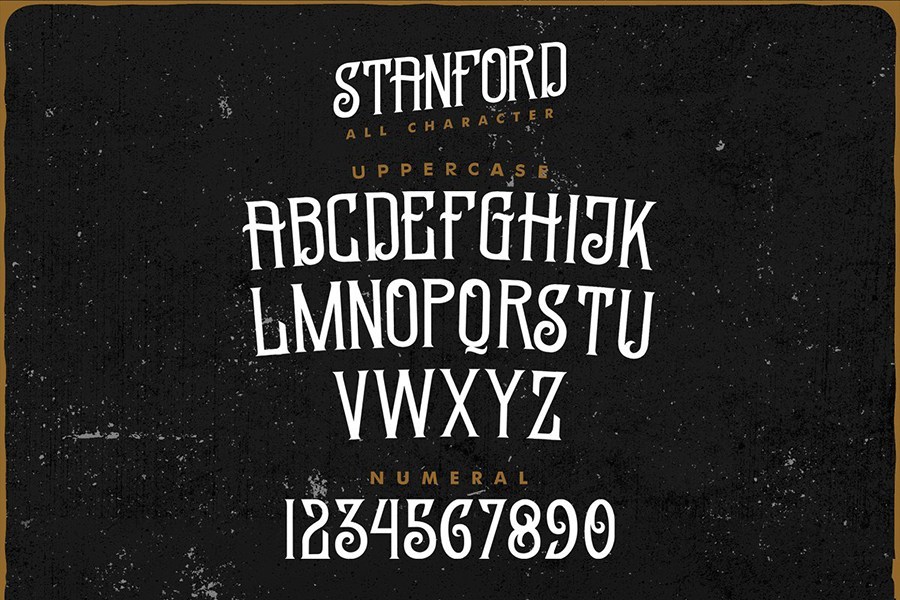 手工制作的复古英文字体 Standford Vintage