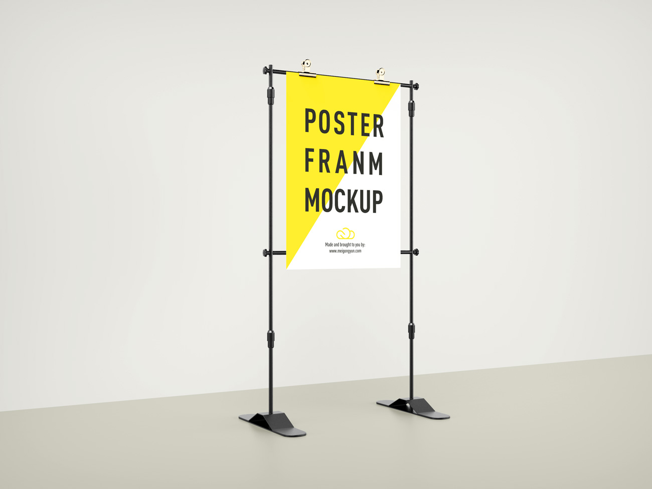 金属展架画框海报样机贴图展示模板 Frame poster