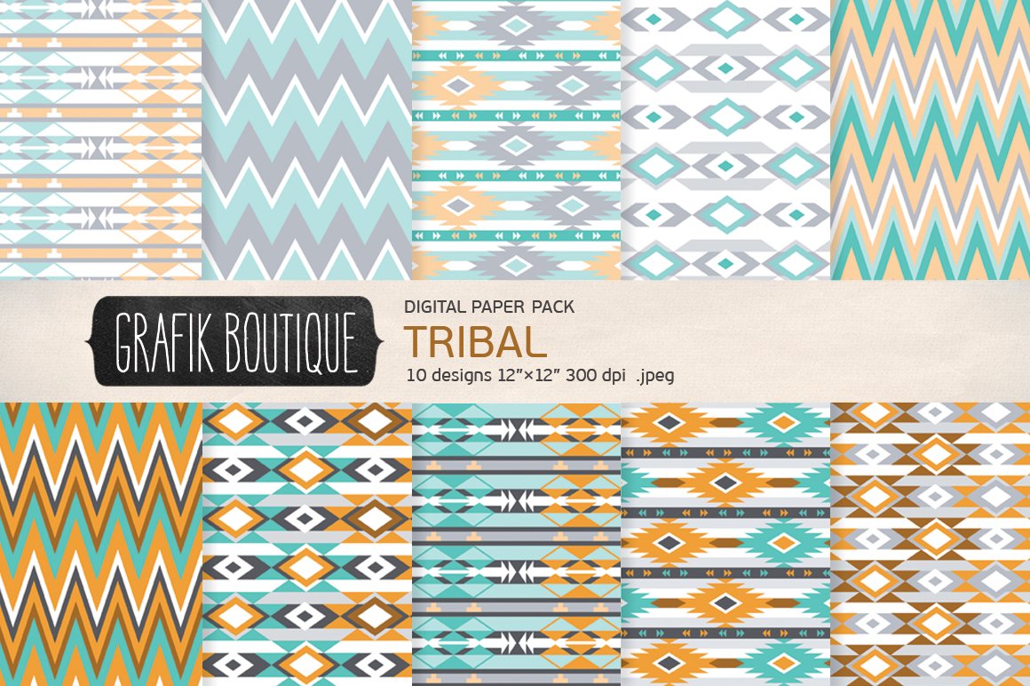 部落图案数码纸包 Tribal pattern digita
