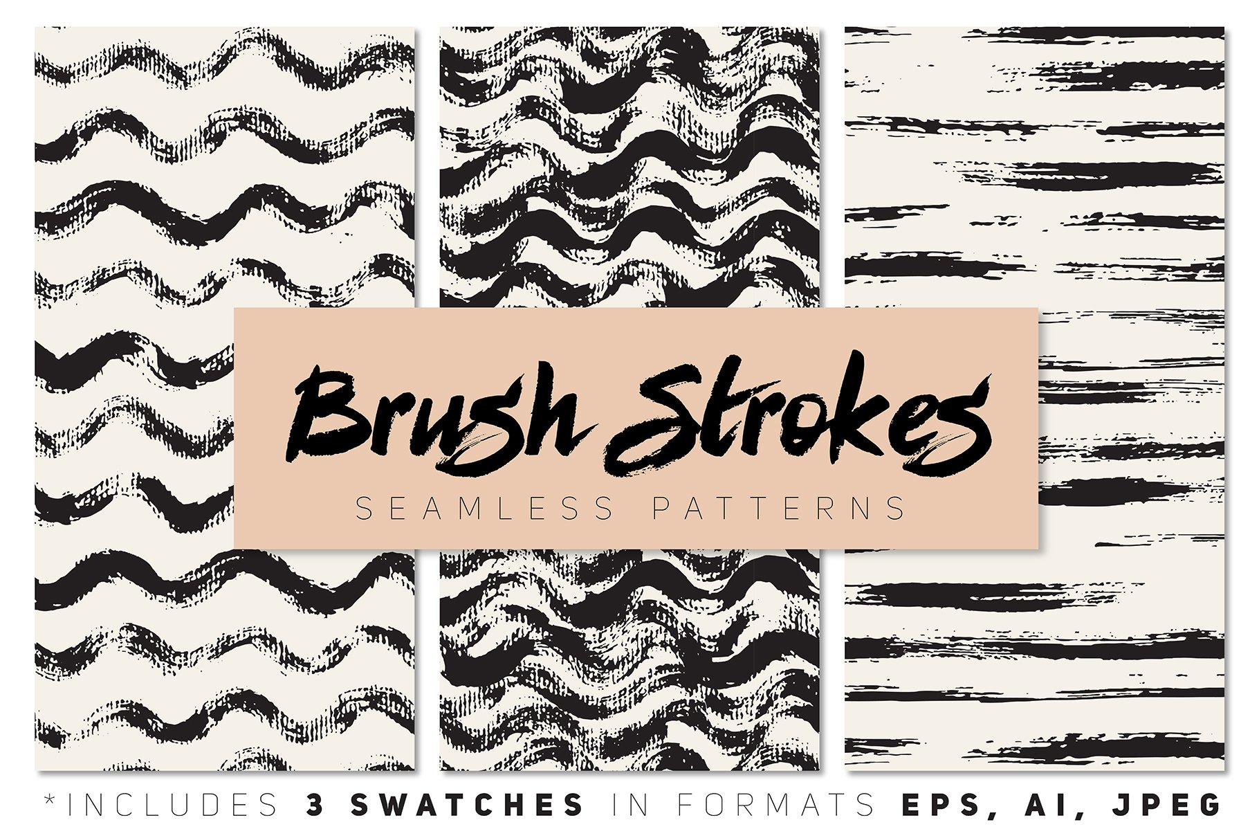 笔刷无缝图案背景纹理 Brush Strokes  #356