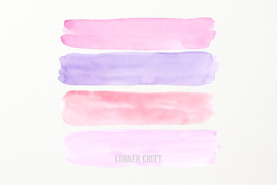 水彩紫色笔刷背景纹理 Watercolor Brush #6