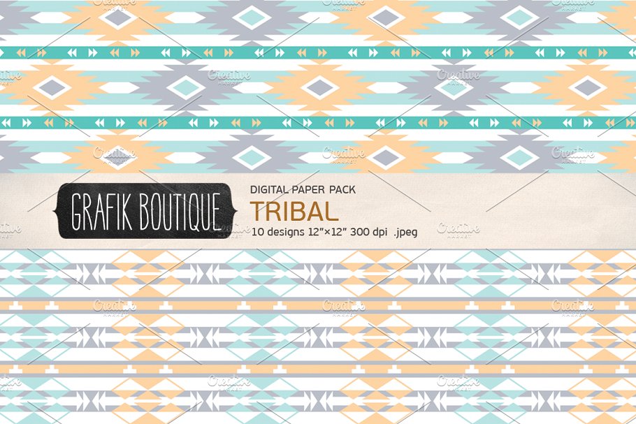 部落图案数码纸包 Tribal pattern digita