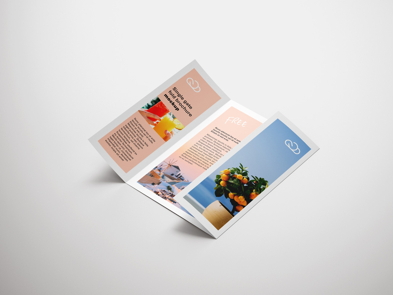 3折页宣传手册小册子设计贴图样机PSD模板 Single g