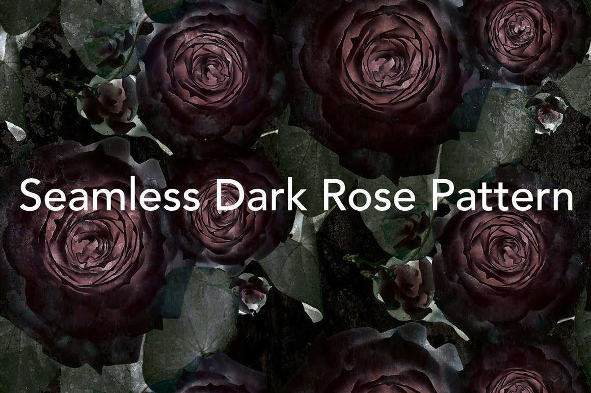 深色玫瑰图案背景 Dark Rose Tileable Pa
