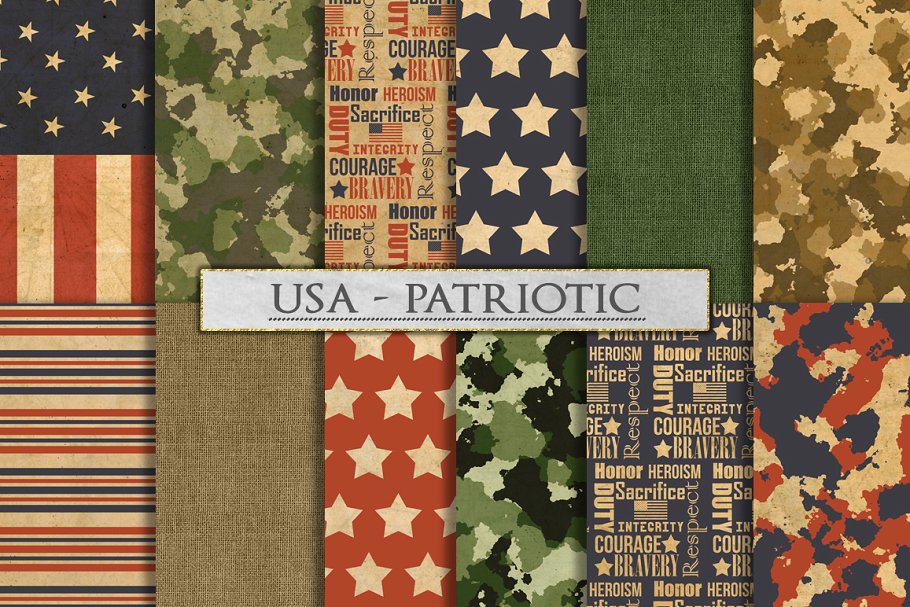 美国图案背景纹理 Camouflage and US #4