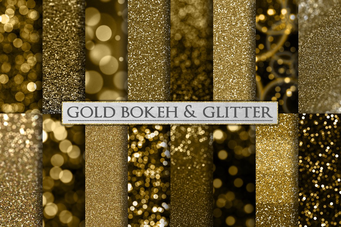 金色亮片背景纹理 Gold Bokeh and Glitte