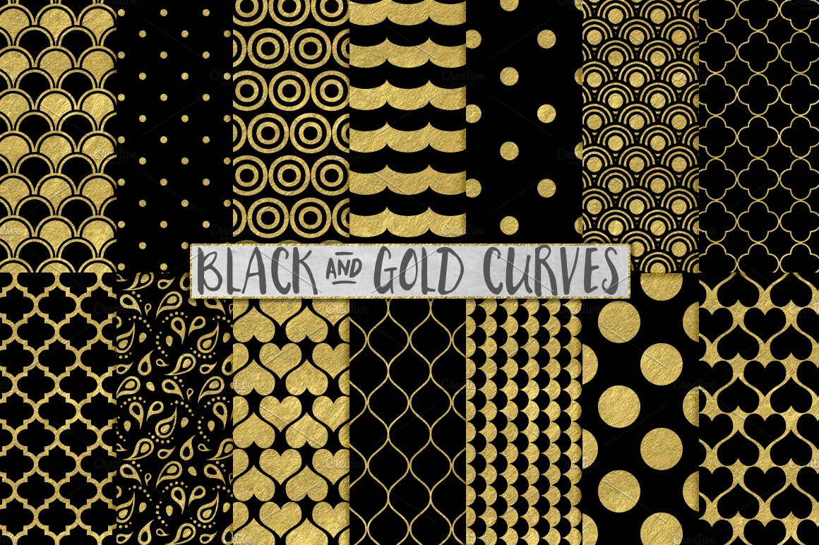 黑色和金色的背景 Black and Gold Foil #