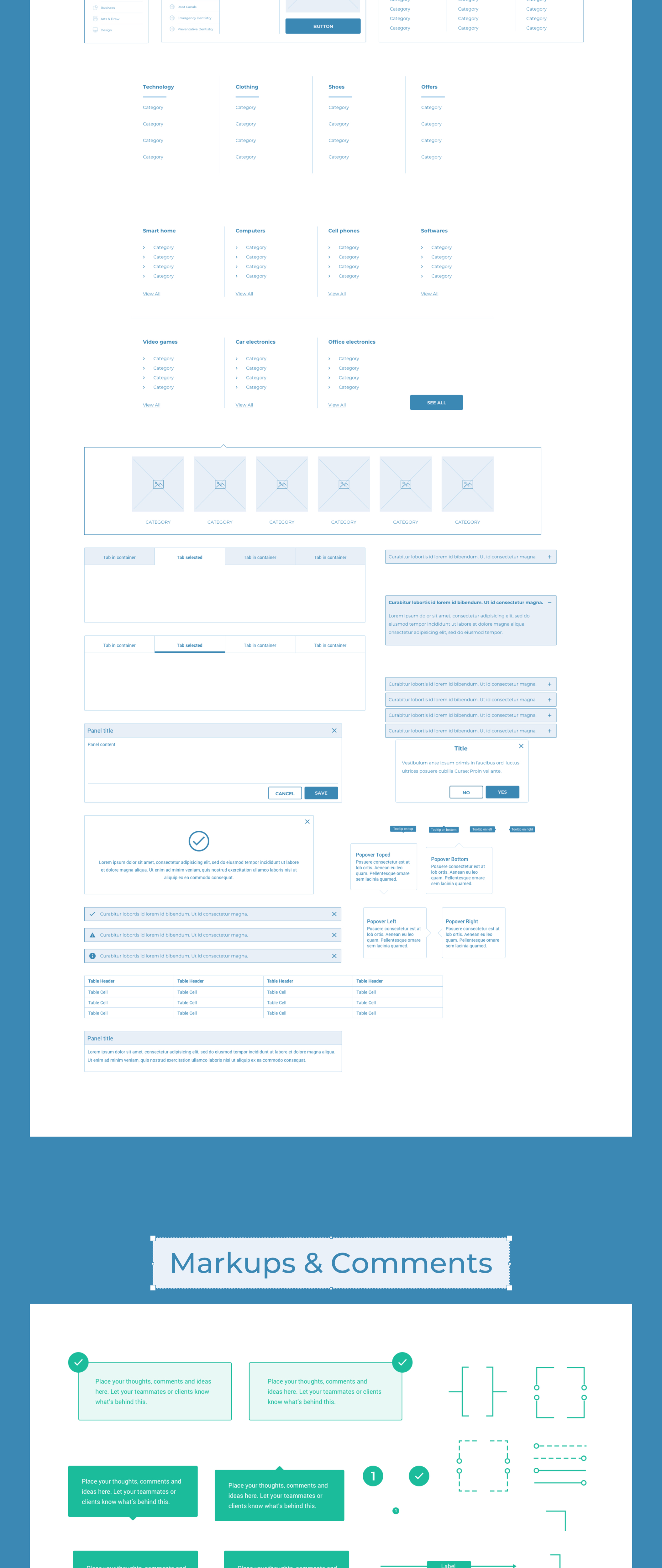 【Ecommerce篇】完整的电商网页平台线框原型库UI工具