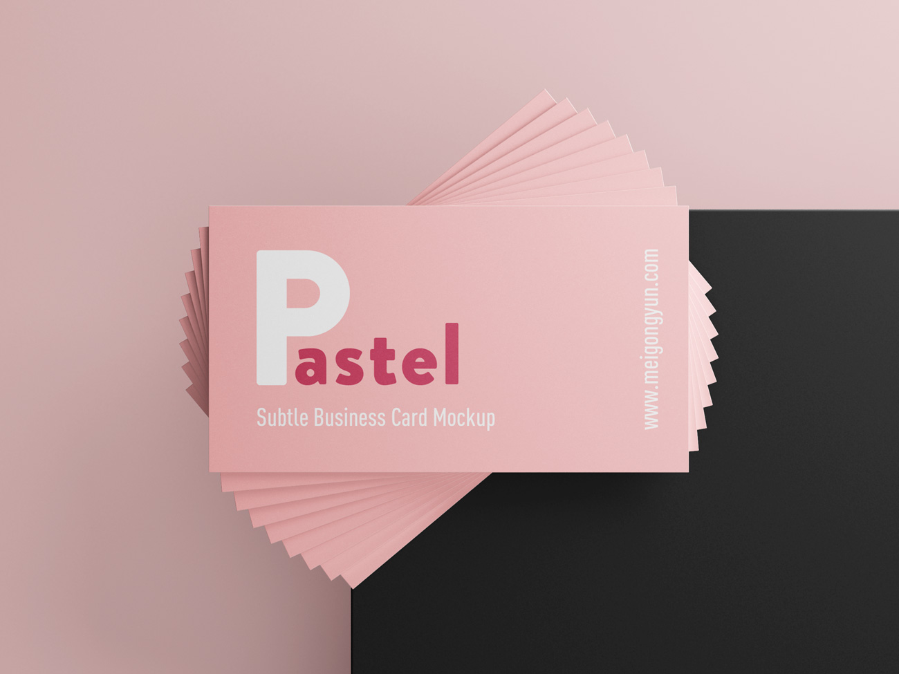 女性粉色系小清新名片设计提案样机PSD模板素材 Pastel