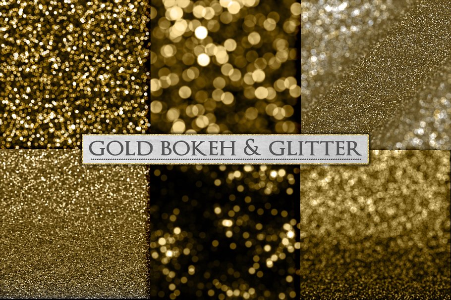 金色亮片背景纹理 Gold Bokeh and Glitte