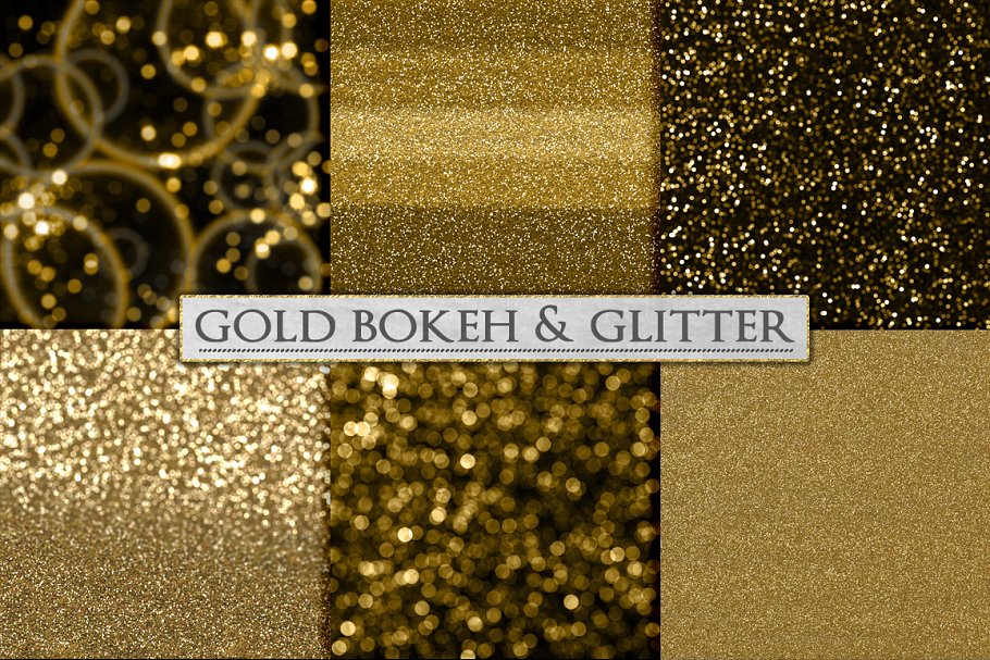 金色亮片背景纹理 Gold Bokeh and Glitte