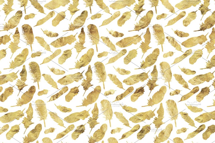有机金箔数码图案背景纹理 Organic Gold Leaf