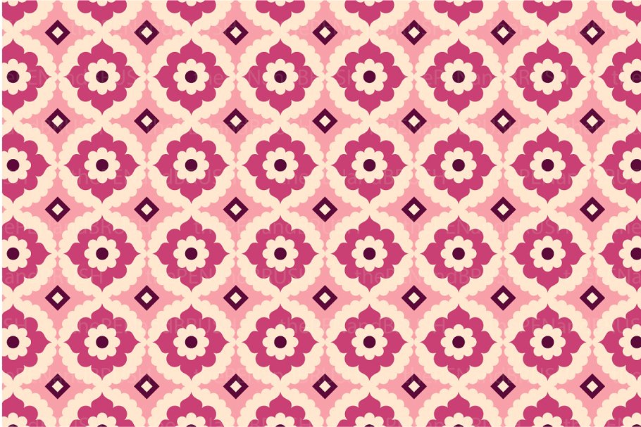 摩洛哥几何图案背景纹理 Moroccan Pink #564