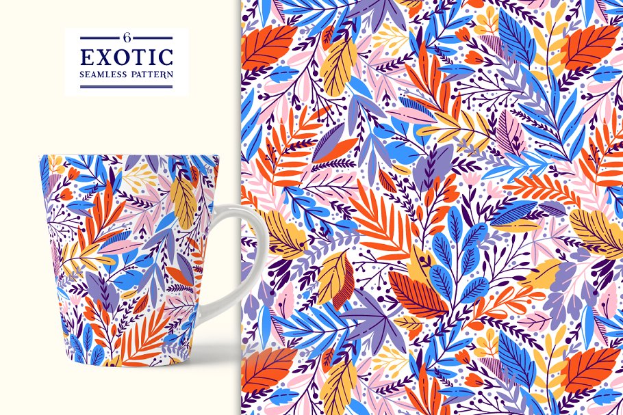 花卉图案背景纹理 6 Exotic patterns #28