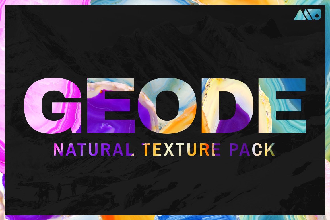 多彩晶洞自然纹理素材包 Geode Natural Text