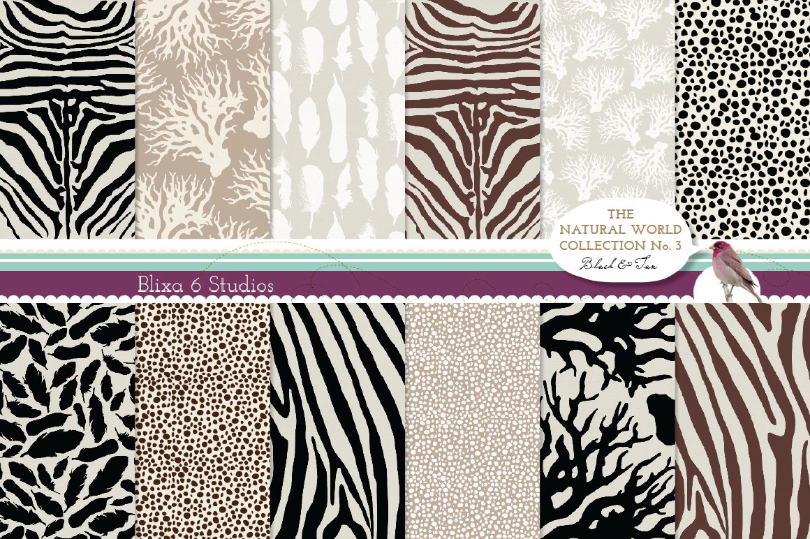 斑马条纹数码纸图案 Zebra Striped Digita