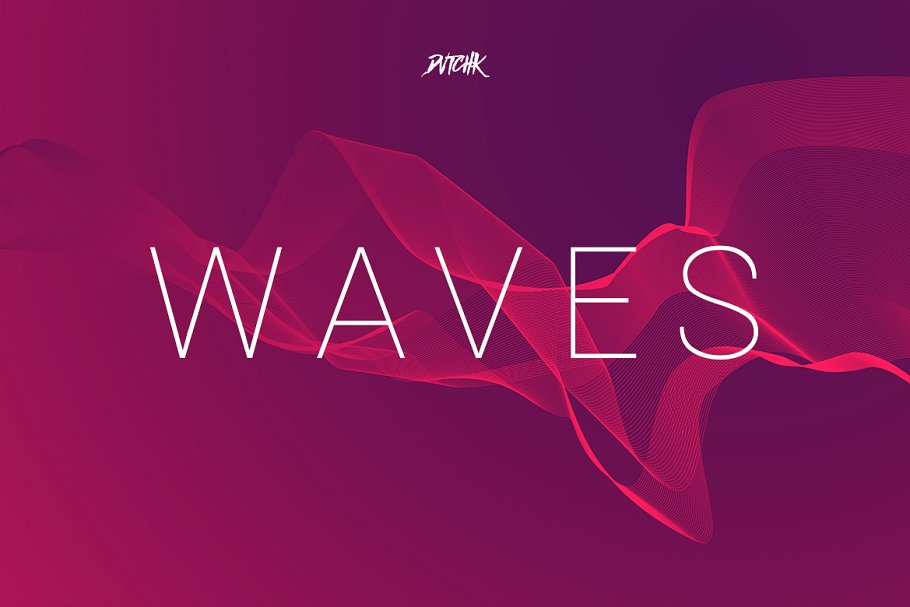 渐变波浪网格背景纹理 Waves Network Lines