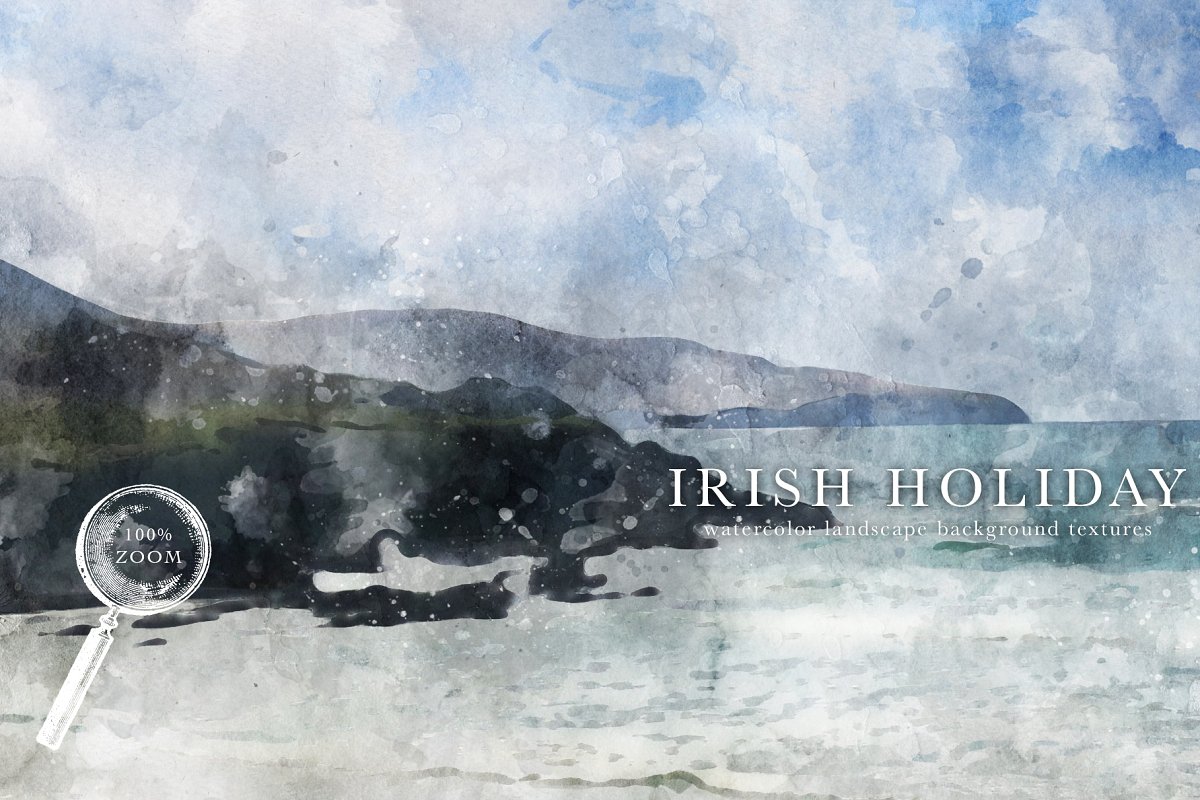 爱尔兰假日水彩风景画 Irish Holiday Water