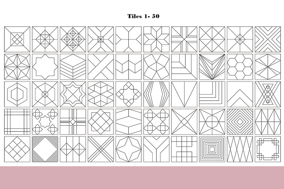 100款几何图案纹理 100 Geometric Tiles