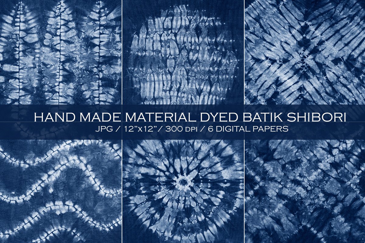 蜡染艺术背景纹理素材 Material dyed batik
