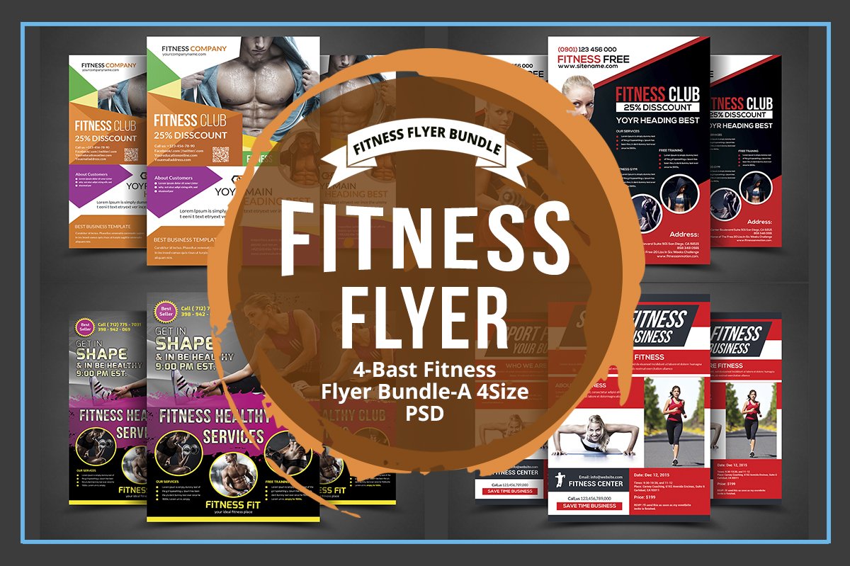 健身海报模版 Fitness Gym Flyer Bund