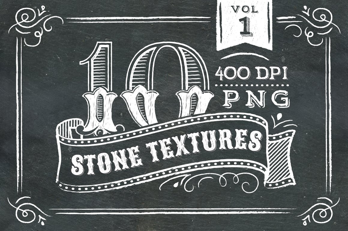 黑白字体图层样式 10 Stone Textures Vol