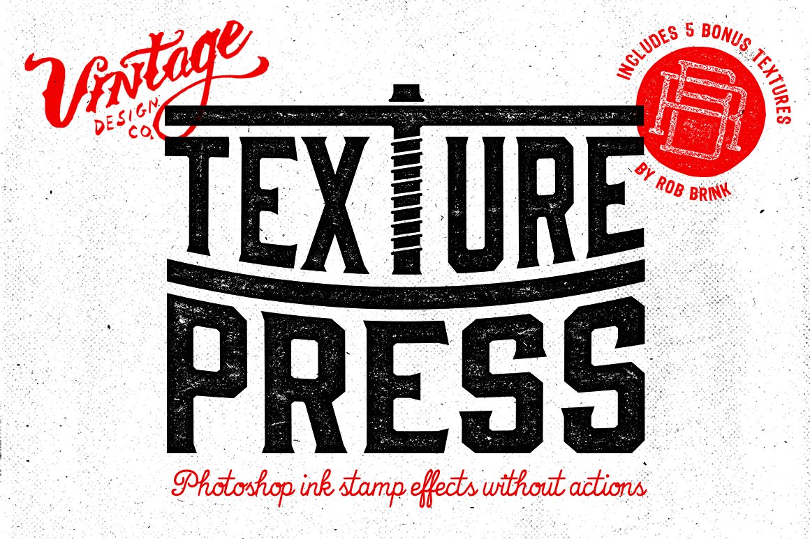 背景纹理的图层样式效果 TexturePress Ink