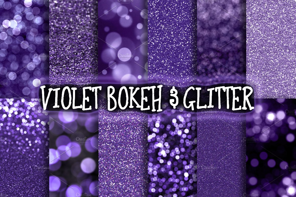 紫罗兰色散景闪烁背景 Violet Bokeh  Glitt