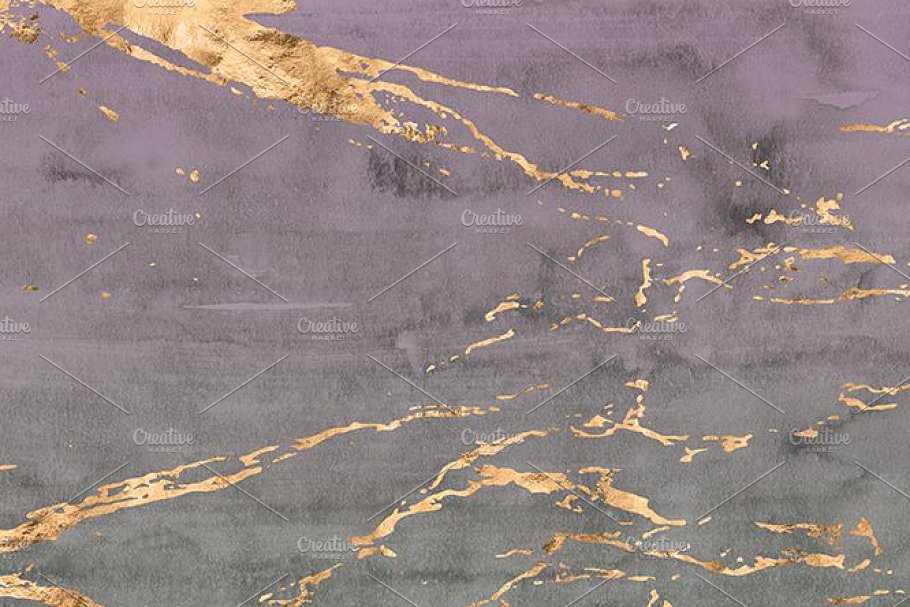冬季水彩烫金材质背景纹理 Winter Lichen Wat
