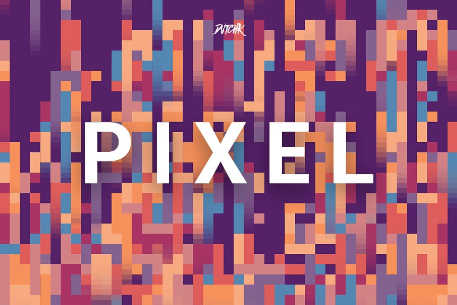 多彩像素背景纹理 Pixel Colorful Backgr