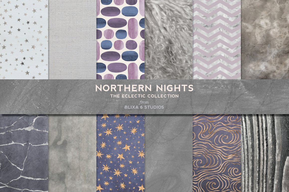 银色主题的背景纹理素材 Northern Nights #2