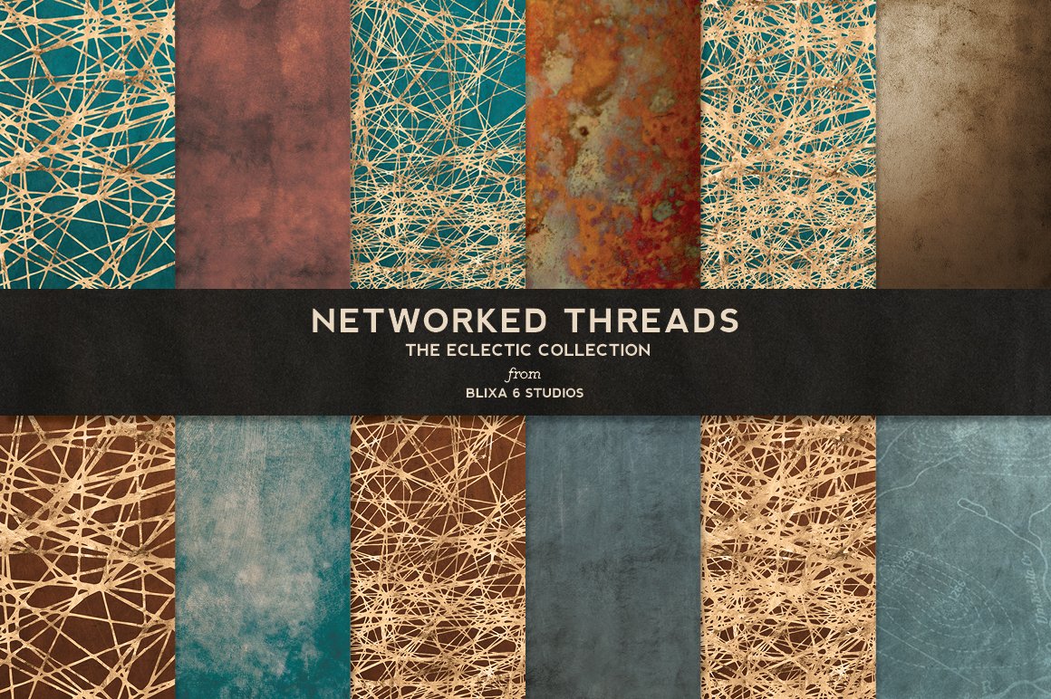 烫金网络背景纹理 Networked Threads Gol