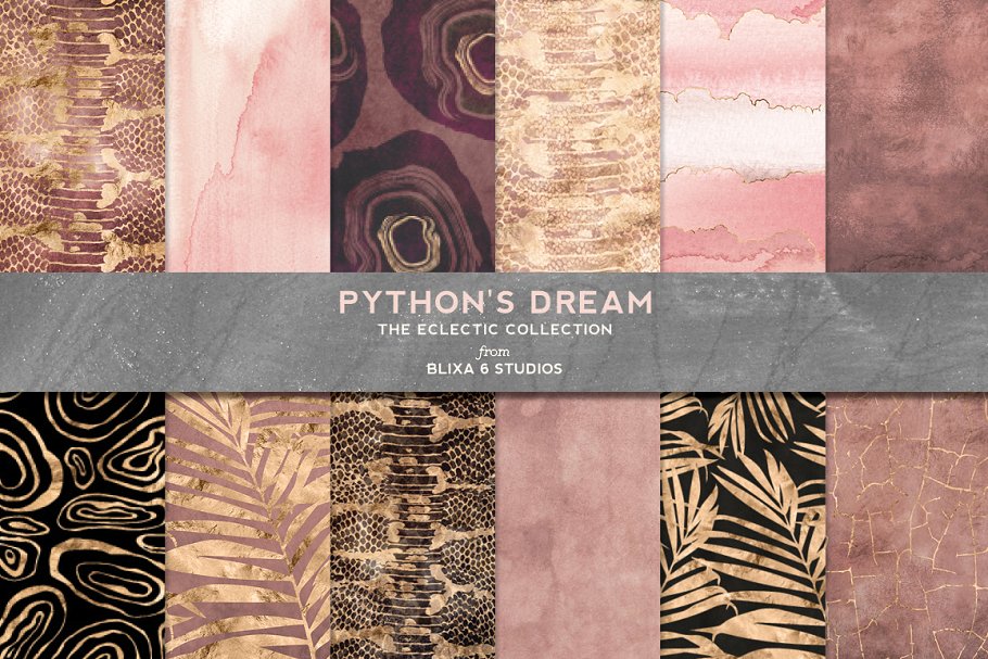 烫金玫瑰背景纹理 Python’s Dream in Ros