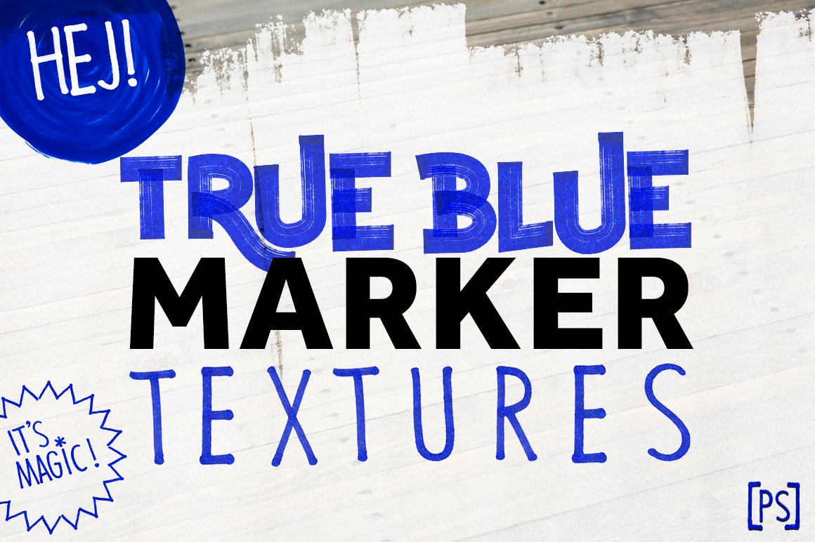 蓝色记号笔笔画纹理 TRUE BLUE MARKER TEX