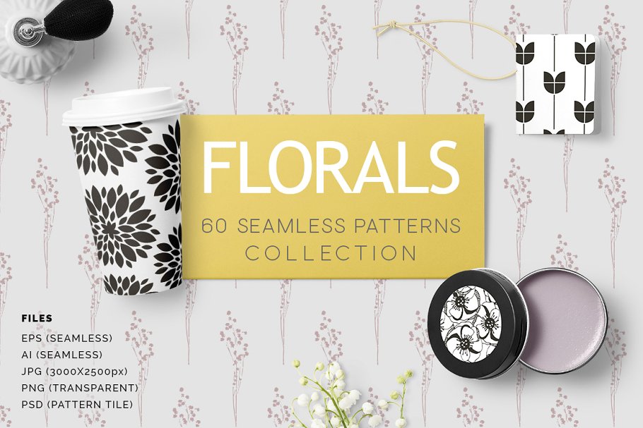 花卉图案矢量纹理 Florals  Pattern Coll