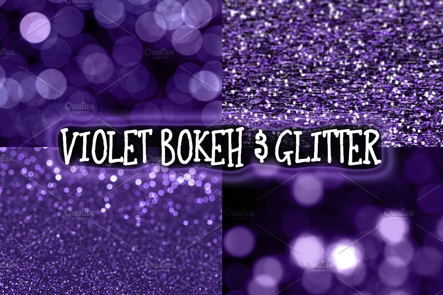紫罗兰色散景闪烁背景 Violet Bokeh  Glitt