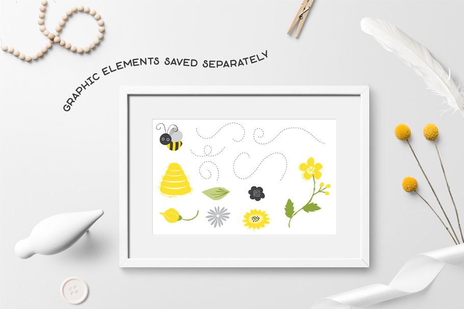 通蜜蜂背景纹理无缝图案素材 Baby Bees #23559