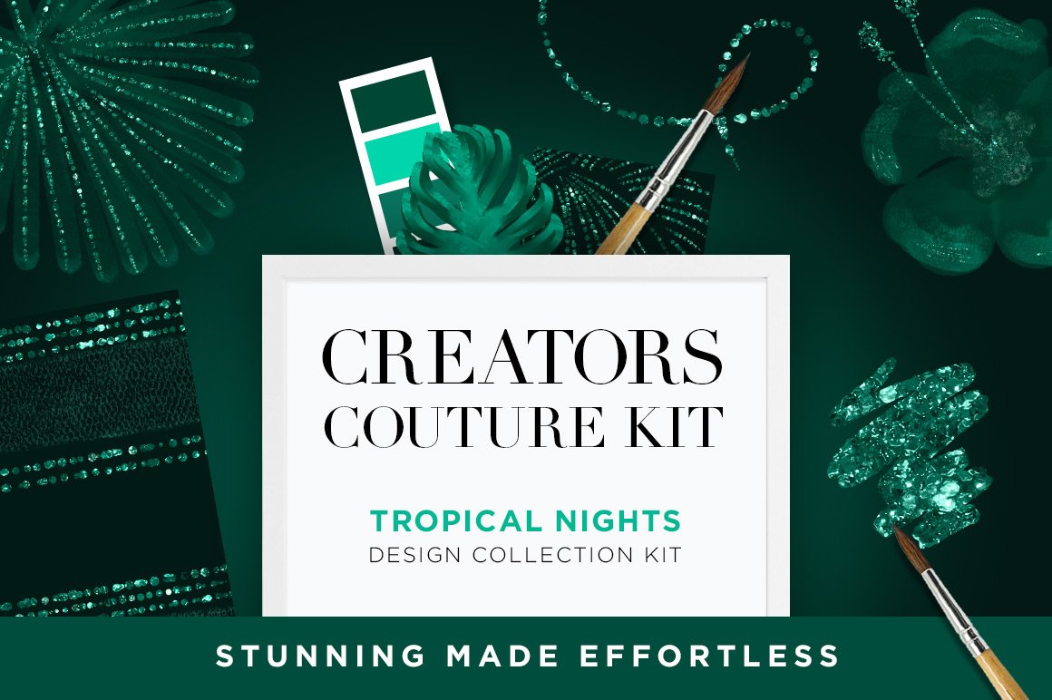 热带夜晚礼服纹理设计素材套装 Tropical Nights